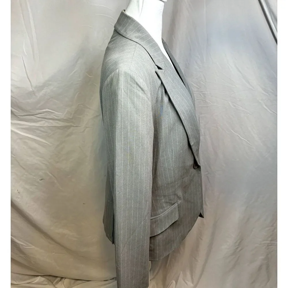 Steve & Barry's Uptown Gray Pinstripe Blazer One Button Womens Business NWT - Picture 6 of 8
